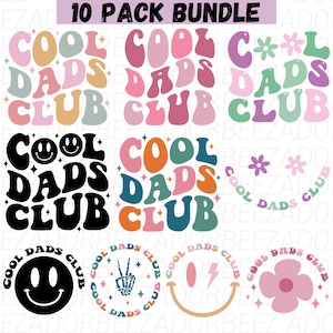 Cool dads club svg png bundle, cool dads club shirt, funny father tshirt, Father&#39;s Day svg,  retro wavy dad shirt design, dad sweatshirt.