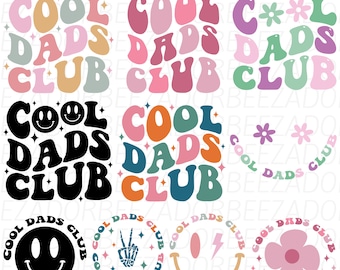 Cool dads club svg png bundle, cool dads club shirt, funny father tshirt, Father's Day svg,  retro wavy dad shirt design, dad sweatshirt.