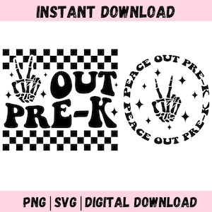 Peace Out Pre-K svg, Pre-k graduierter Png, letzter Schultag png, Schulende svg, Pre-K Abschluss-Shirt png, Abschluss png.