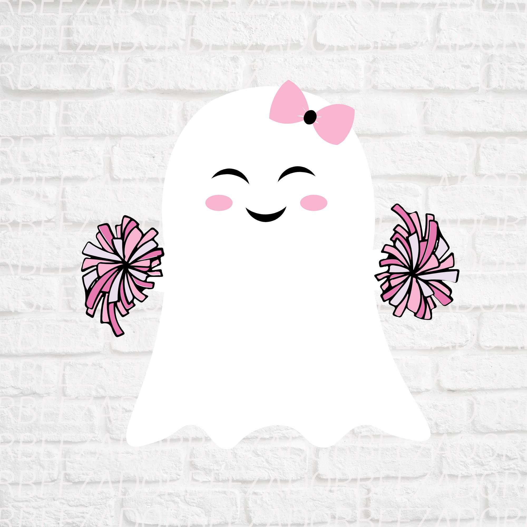 Cheerleader and Bow Ghost Svg Png Halloween, Girl Boy Ghost Svg