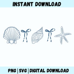 Lazo de coqueta con concha PNG, Lazo azul Svg, Camiseta de concha PNG, Playa PNG, Camiseta de verano de playa, Camiseta de amante del océano de verano, Sublimación Png.