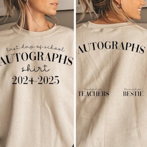 Último día de clases Png Svg, Camiseta oficial con autógrafos Png, Vacaciones de verano, Camiseta de graduación, Clase de 2025, Fin de clases Svg.