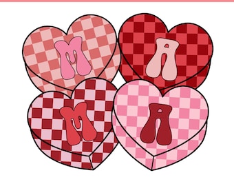 Retro Checkered Mama Hearts PNG, Mama Varsity PNG, Candy Heart PNG, Valentine's Day, love, checkered Valentine Mama shirt, Sublimation Png.