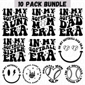 In meinem Softball Ära SVG Bundle, Softball Mama Ära svg png, Softball Schwester Ära, Softball Papa Ära, Softball Tante Ära, Softball-Shirt Designs.