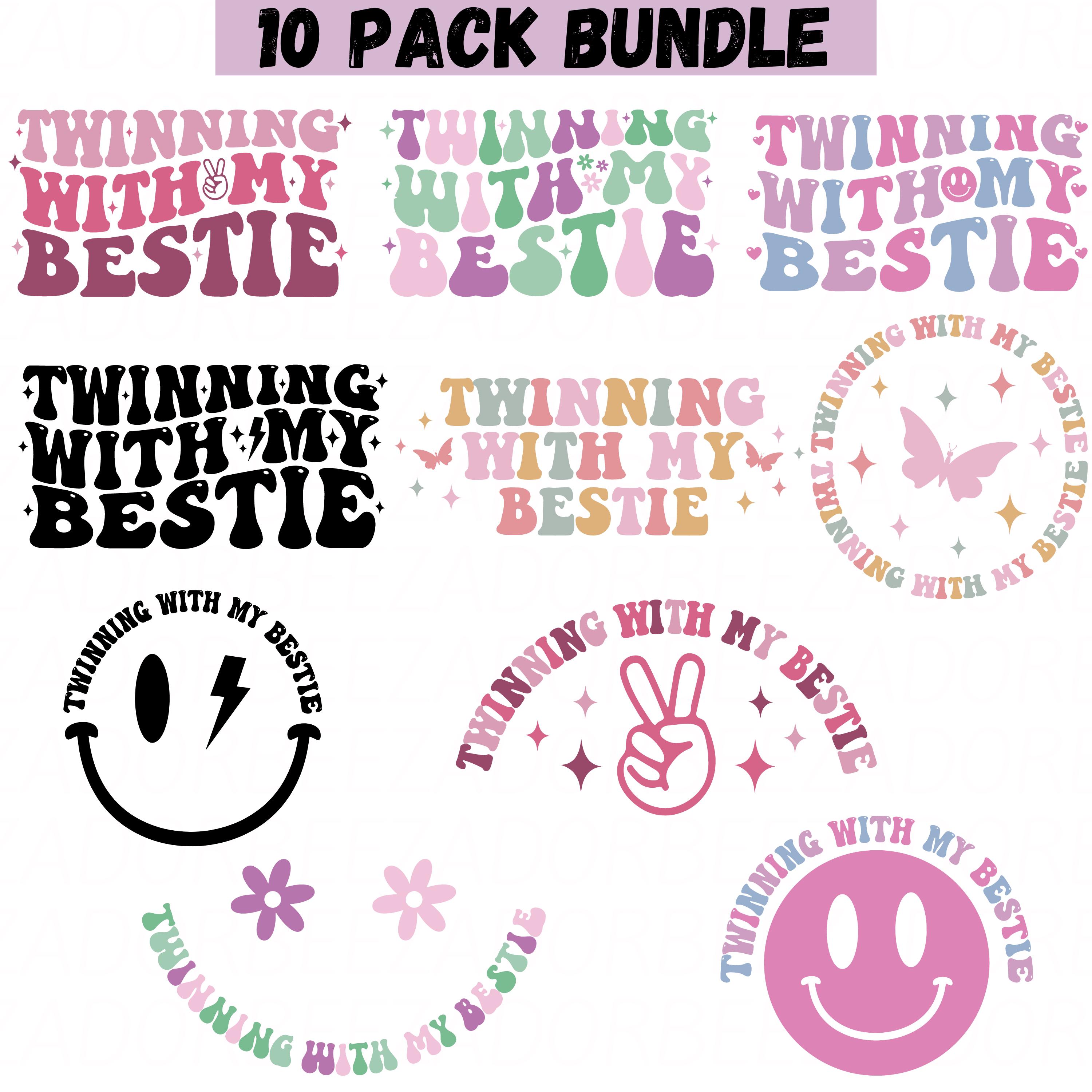 Twining with my besties svg png bundle, Twining with my besties-shirt-designs, Geschenk für ein Freund Tshirt, Zwilling passende png, passende T-Shirts.