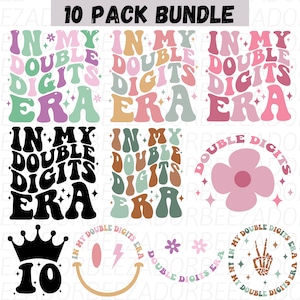 In mijn dubbele cijfers tijdperk SVG PNG bundel, dubbele cijfers SVG PNG bundel, 10 verjaardag SVG, verjaardag shirt, 10 verjaardag, dubbele cijfers verjaardag.