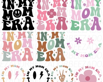Mom svg png bundle, mom tshirt design, Mother's Day shirt, retro groovy mom png, mom shirt gift, mom life svg png.