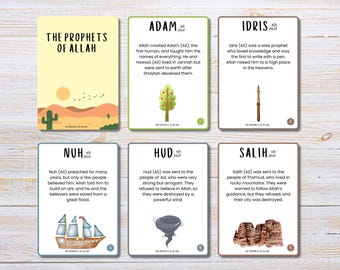 25 Prophets Story Cards, Muslim Kids Learning (PDF Pattern)