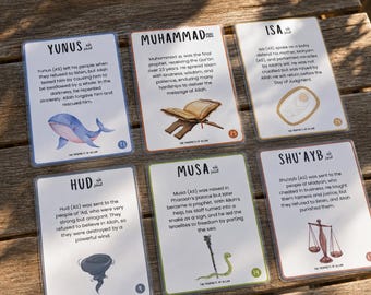 The Prophets of Islam Flashcards | Printable Cards for Muslim Kids | Homeschool Cards