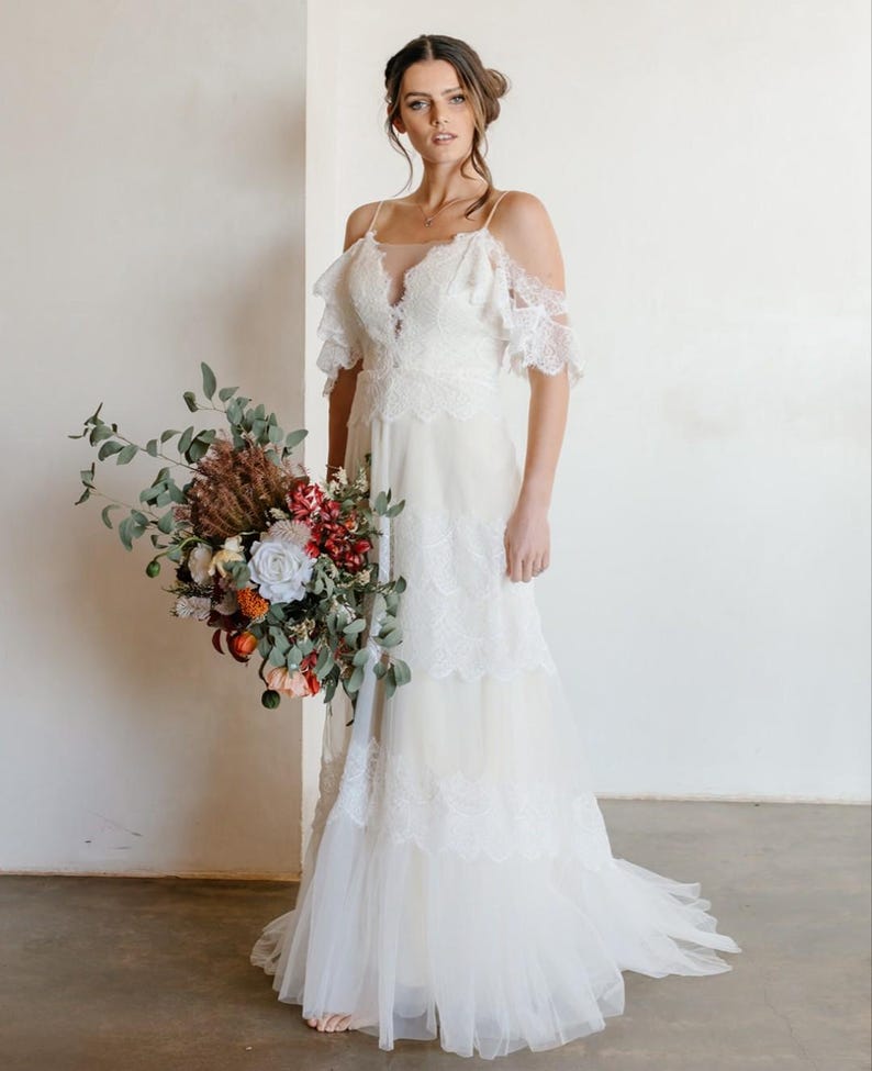 Summer Lace Wedding Dress - Etsy
