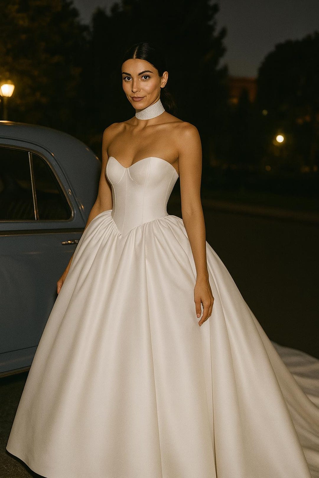 Satin Strapless Ball Gown Wedding Dress | Corset Bodice | Full Skirt ...