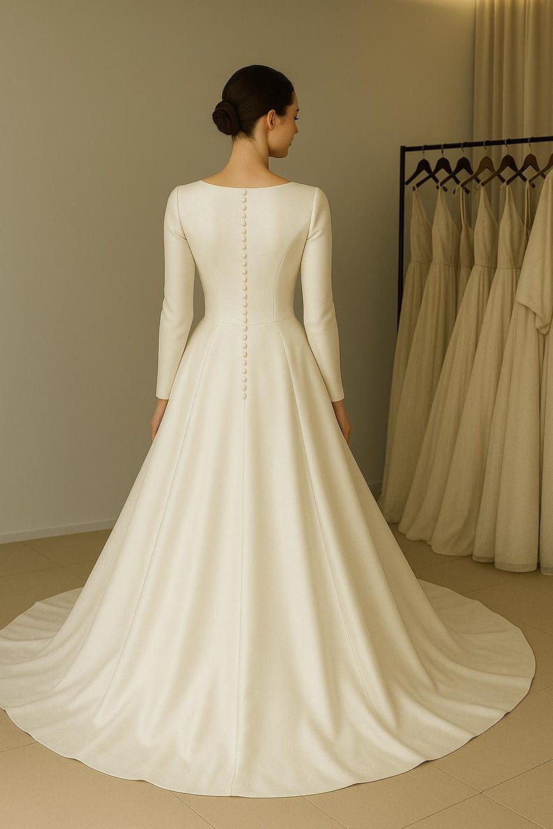 Anastasia, Long sleeve wrap belted shirred dress