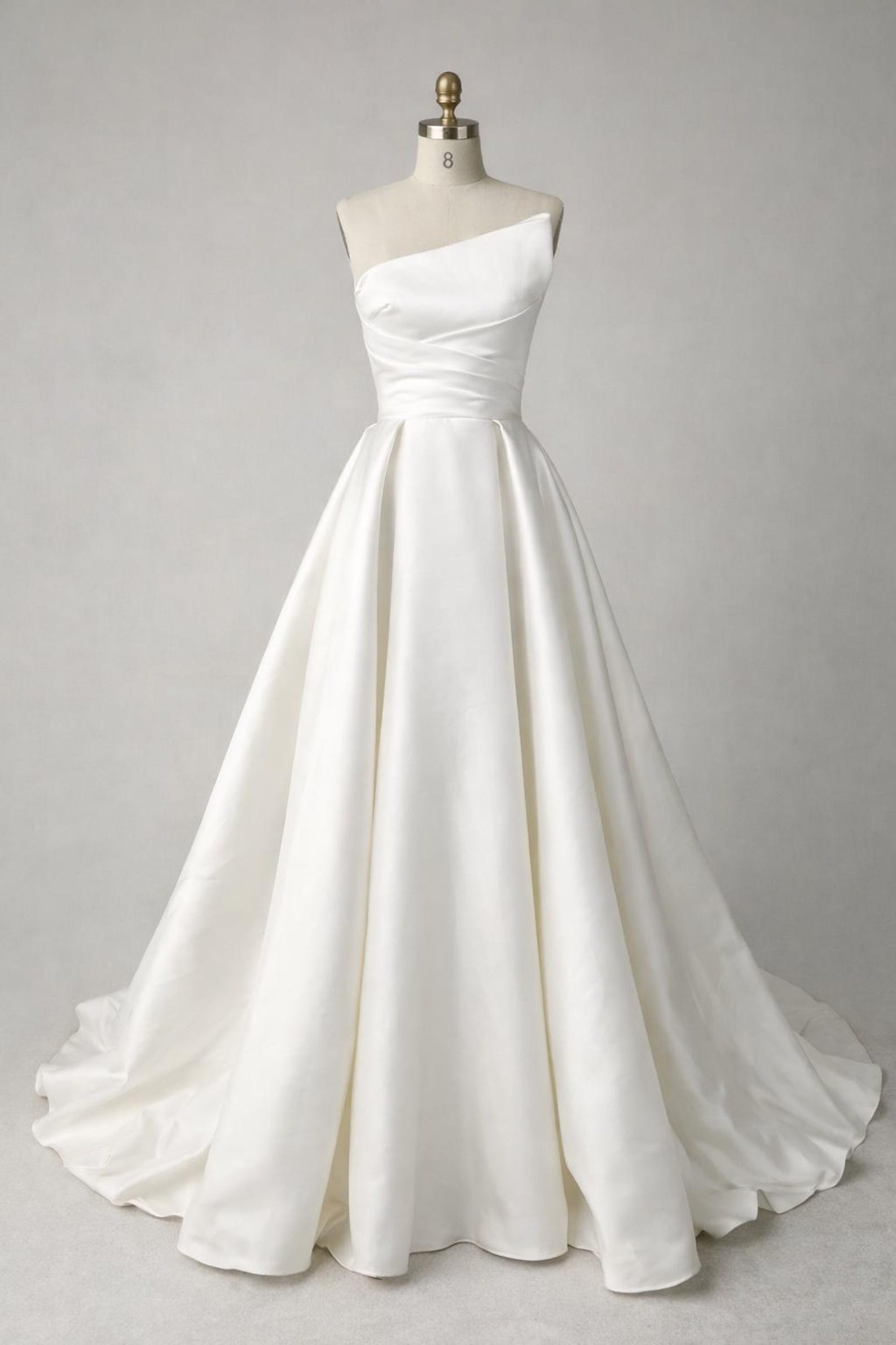 One Shoulder Maxi Satin Column Regular Wedding Guest Dress aln1501