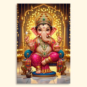 Little Ganesha | Shri Ganesh Ji Digital Art | Divine Painting of Lord Ganpati ji | High-Resolution Print | Digital Download