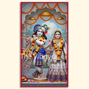 Impresión Radharani Krishna: Arte del Dios hindú (Descarga digital)