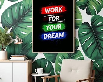 Motivierendes Zitat Wandkunst | Home & Office Poster | Druckbare Tapete | Digitaler Download