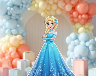 Frozen Elsa CutOut : Event Decoration Stand Up Prop PNG (Digital Download)