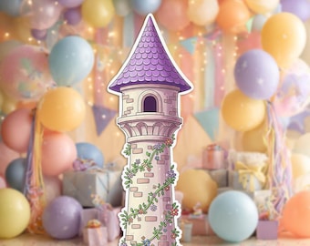 Rapunzel's Tower Cutout: Birthday Party Decor (Digital Download)