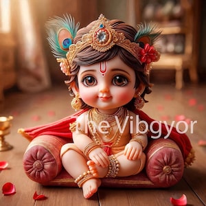 Toddler Baby Krishna | Hindu God toddler krishna | Digital Image for Home Decor  | cutout for Event Decor | Ready to Print