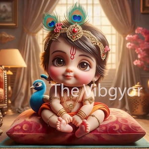 Toddler Krishna | Hindu God toddler krishna | Digital Image for Home Decor  | Gifts & Decoration | Instant Download Ready to Print