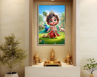 Baby Krishna |  Little Krishna Ji | Event Decor HD Print | Digital Download