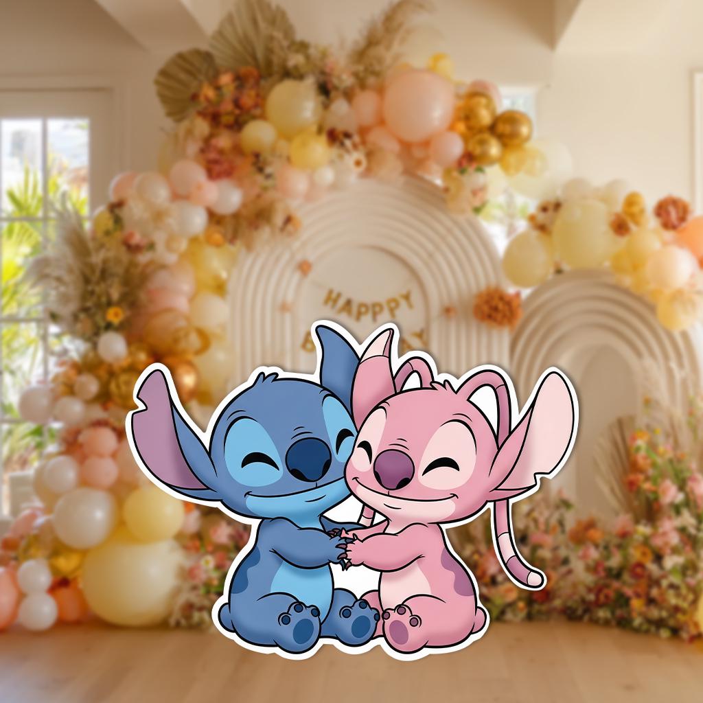 Stitch Standee Stitch and Angel Cutout: Birthday Standee, Event Backdrop Decor ...