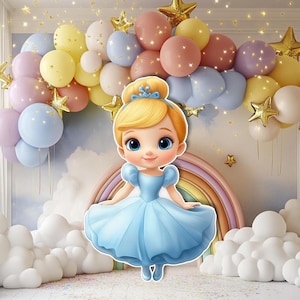 Baby Cinderella PNG | Wycinanka na imprezę z dekoracją wydarzenia | Wycinanka na małą dziewczynkę | Wycinanka na przyjęcie urodzinowe dla dziewczynki | Wysoka rozdzielczość PNG