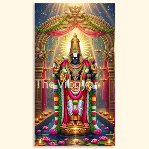 Shree Venkateshwara | Lord Venkateswara Wall Art  | Tirupati Balaji | Indian art | High-Resolution Print | Digital Download