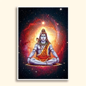 Lord shiva | Lord Shiva in Deep Meditation | Shiva Digital Image | Hindu God Printable Image