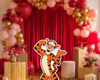Tigerfigur PNG-utklipp | Födelsedagsfestdekoration | Evenemangsdekor (digital nedladdning)