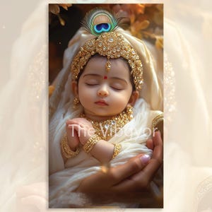 Adorable Baby Krishna | Decor Backdrop | Baby Shower Poster | Digital Print | Home Decor | High quality | Instant Download