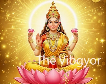 Lakshmi Maa Goddess of Wealth And Prosperity |  Fortune And Abundance | Hindu Goddess Laxmi Ji Printable Art | Instant Download