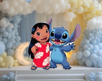 Stitch & Lilo Cutout Printable: Party Decoration Stand Up Prop PNG (Digital Download)