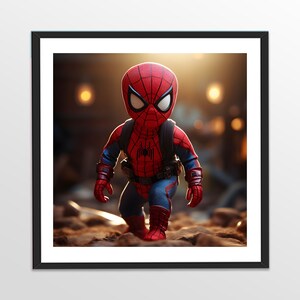 Uroczy Pająk: Cudowny mały bohater SPIDERMAN – grafika ścienna do pokoju dziecięcego – do pobrania natychmiast