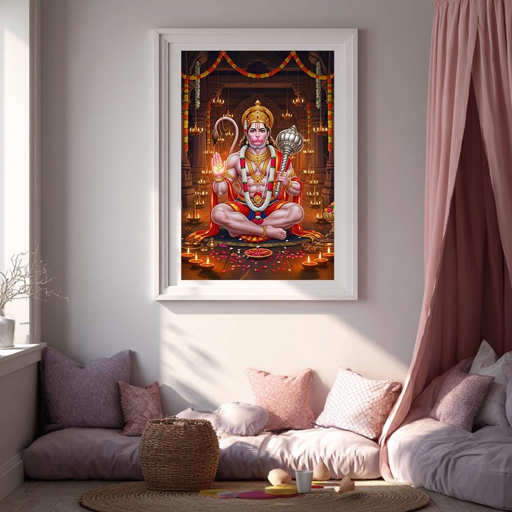 Lord Hanuman Digital Art Print | Bajrangbali Painting (digital