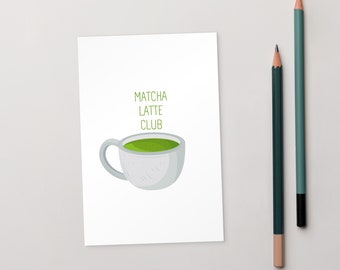 Matcha Latte Club Postkarte Green Tea Tee Postcard