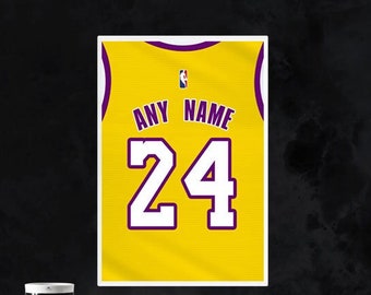 Aanpasbare Los Angeles Lakers-jerseyposter, basketbalmuurkunst (digitaal)