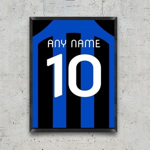 Customizable FC Inter Jersey, wall art decor, Serie A, soccer, Italy, Milan, Digital Print, Poster, Gift, home, season 2022-23