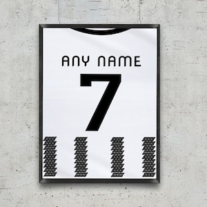 Customizable Juventus FC Jersey,  Poster, wall art decor, Serie A, soccer, Italy, Digital Print, Gift, home, season 2022-23