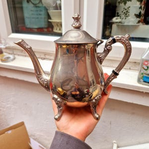 teapot vintage metal silver plated