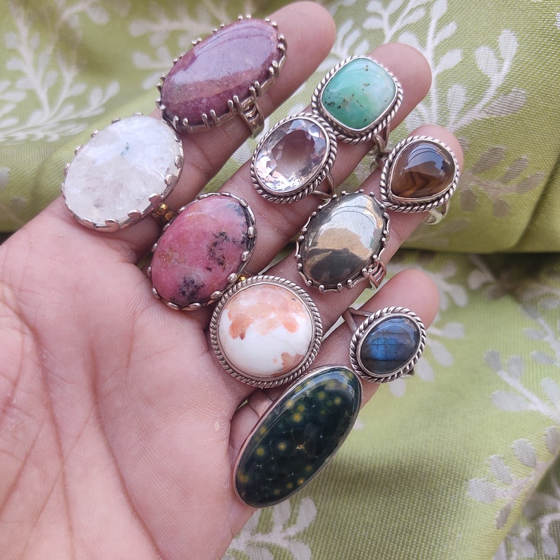 Handmade Gemstone Rings, Semi Precious Stone Rings, Wholesale Bulk ...
