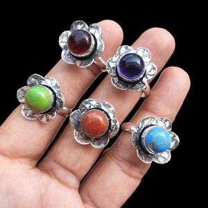 Handmade Multi Designer Rings, Natural Gemstone Wholesale Bulk Rings, Gifts Jewelry, Bestseller Rings, Assorted Rings Pack, Low Price Rings
