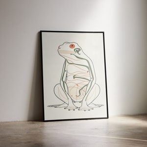 Minimalist Frog Wall Art | Japanese Line Drawing | Trendy Toad Print | Cool Wabi Sabi Decor | PRINTABLE | DIGITAL DOWNLOAD