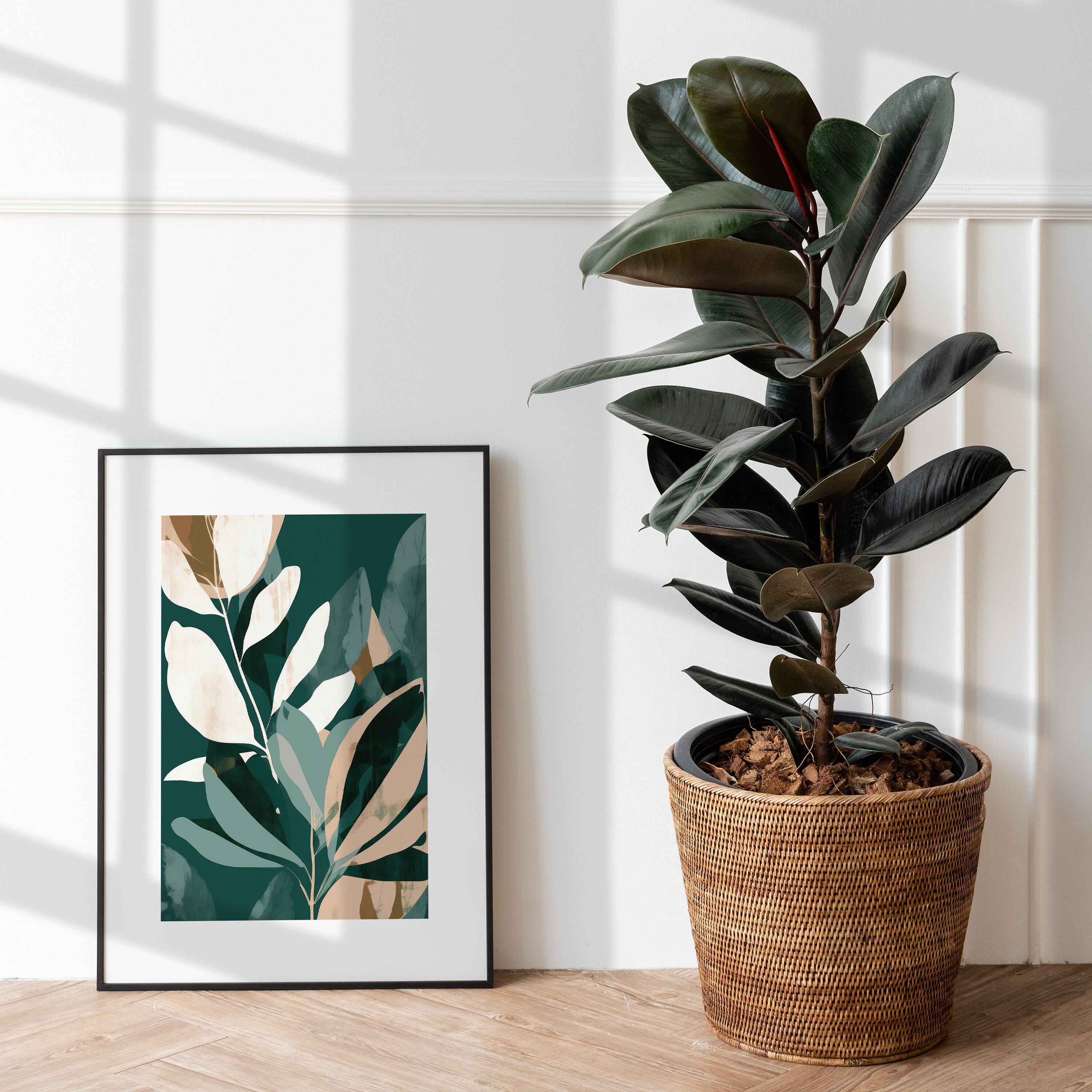 Boho Botanical Leaves Print | Boho Floral Plant Printable Wall Art | Pastel Colored Boho Plant Art Home Decor | PRINTABLE | DIGITAL DOWNLOAD