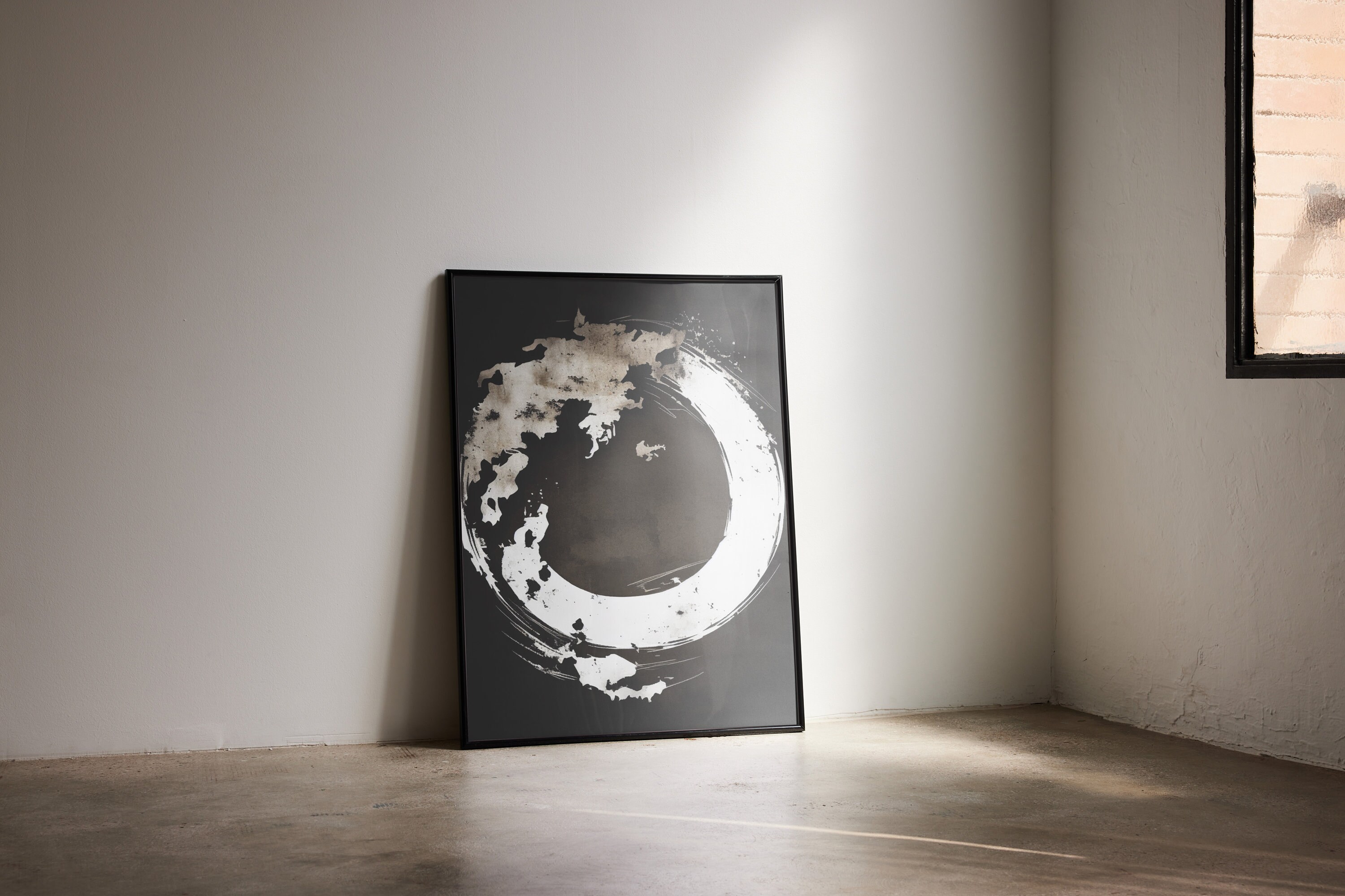 Japanese Enso Circle Wall Art | Dark Moody Wall Print | Zen Abstract ...