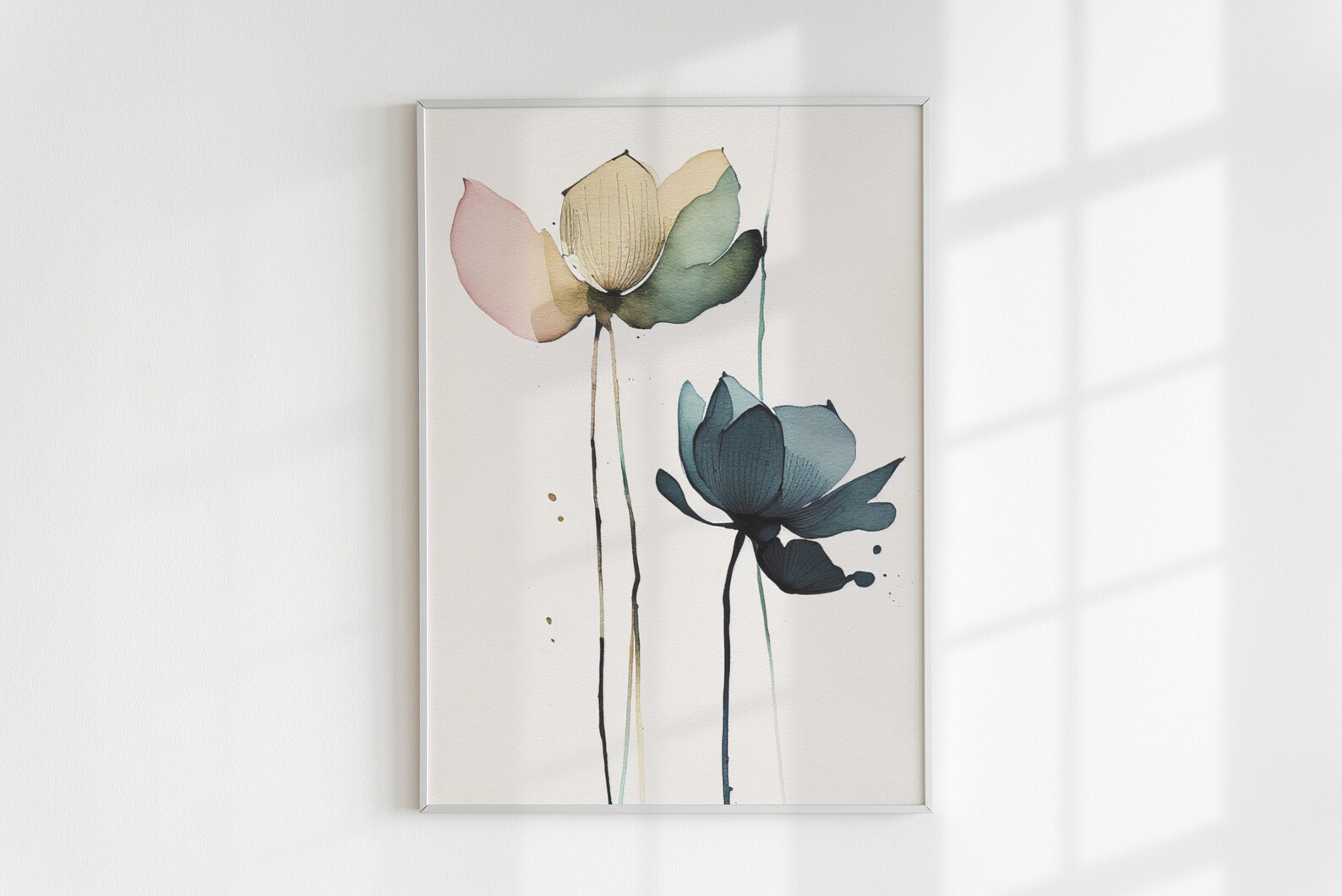 Watercolor Lotus Flower Art Set of 3 Japanese Flower Print - Etsy