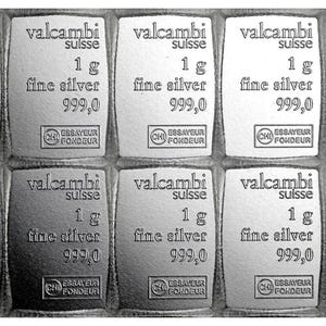 Valcambi 1g Sterling Silver Bar in Capsule | 999 Fine Silver Ingot | Investment Bullion | Gift for Collectors | Mini Silver Bar UK