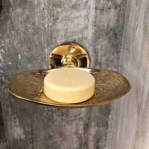 Solid brass soap dish, wall mounted soap dish, Moroccan handmade brass soap dish