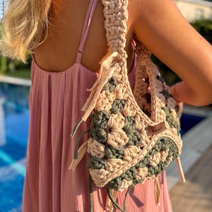 Handmade Crochet Cotton Shoulder Bag