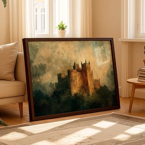 Misty Gothic Castle Print: Medieval Wall Art, History Buff Gift